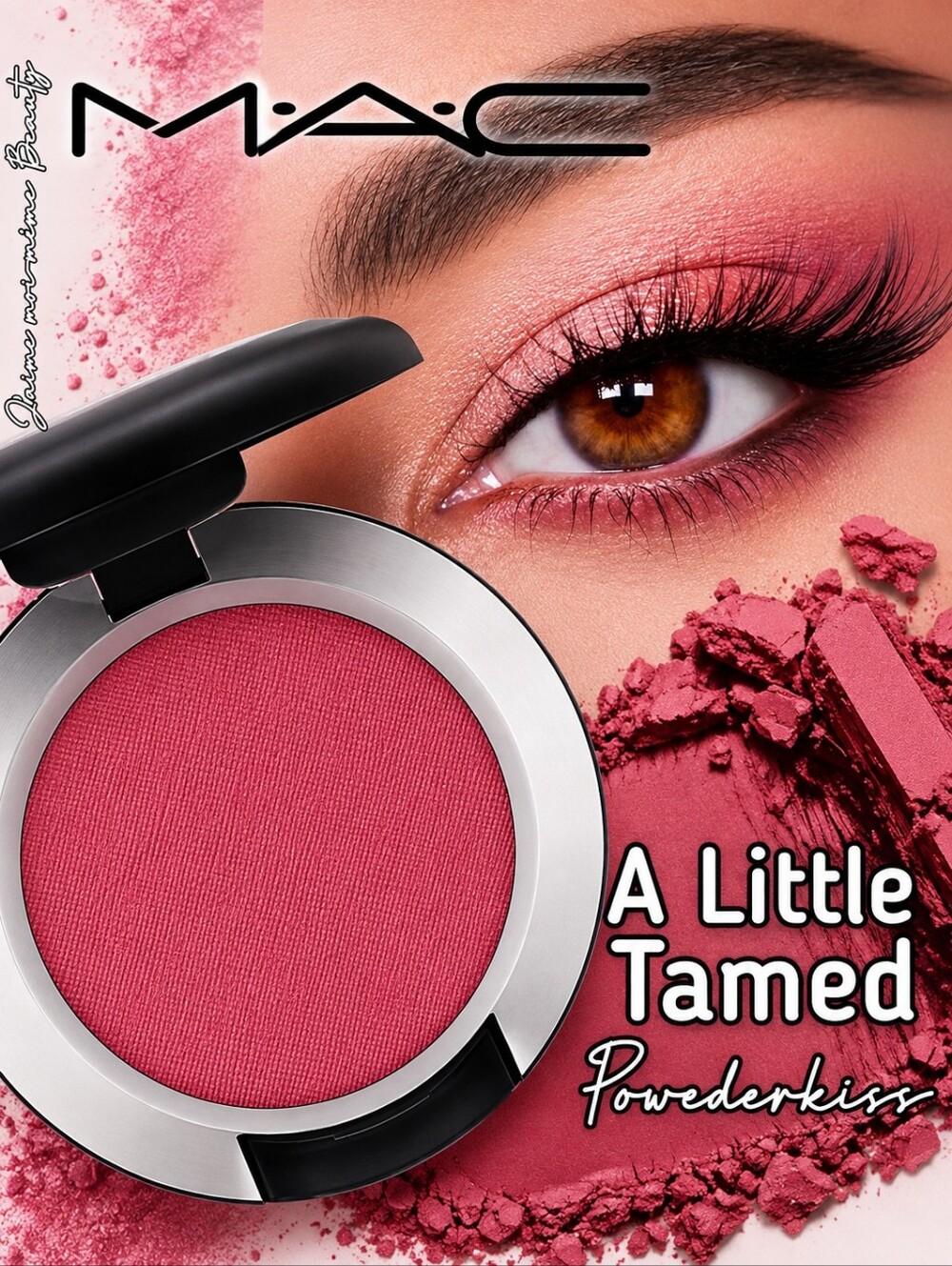 MAC Powderkiss Matte Eyeshadow in A Little Tamed - Bright Petal Pink - NEW
